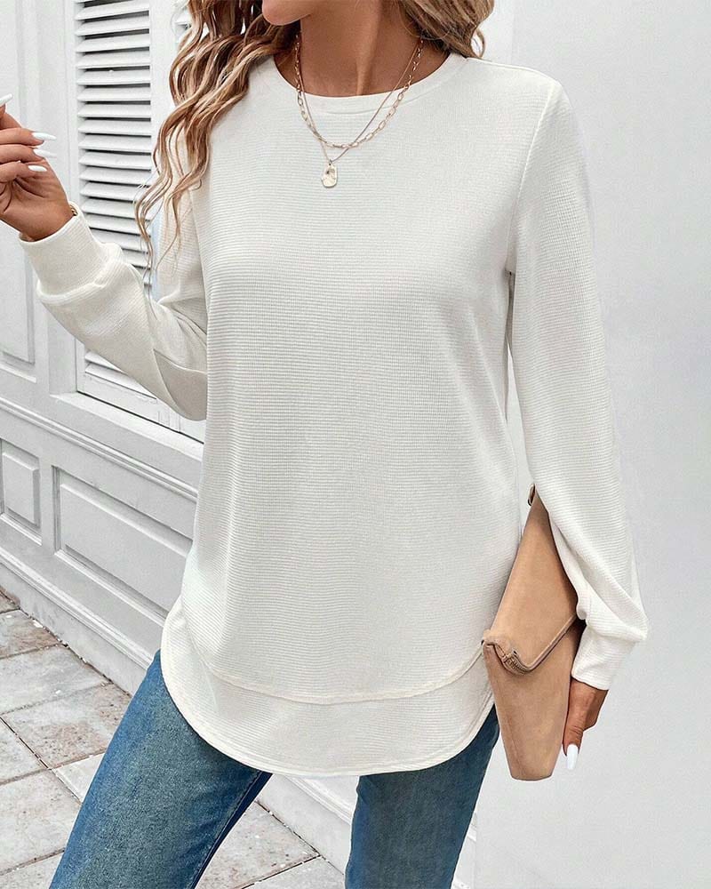 Ynes – Long Sleeve Round-Neck Top