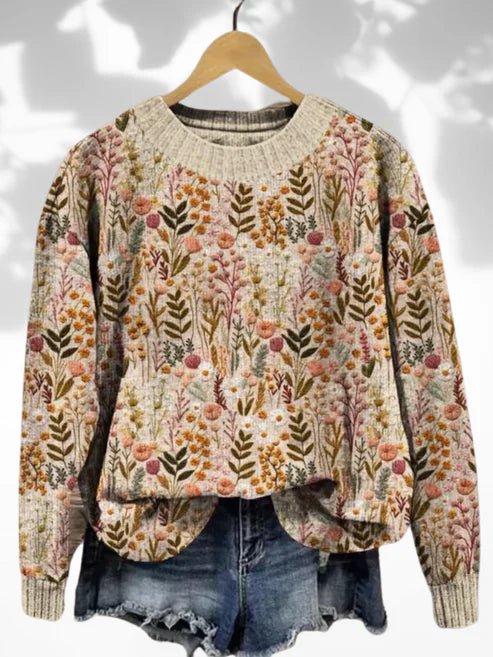 Miriam – Floral Knit Sweater