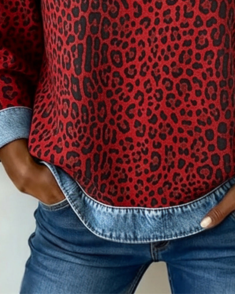 Marlene | Leopard Patchwork Sweater