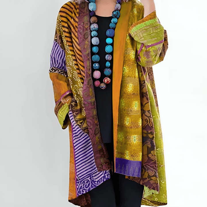 Gina – Pleated Cardigan with Classic Collar