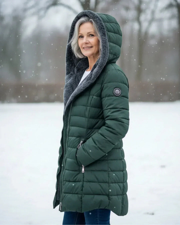Nora | Long Hooded Puffer Coat with Pockets