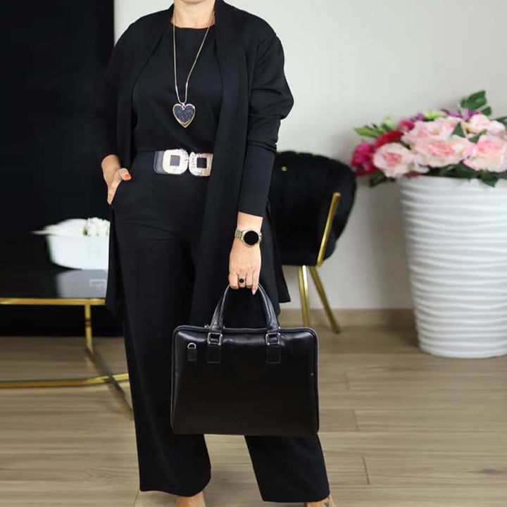 Nancy | Elegant 3-Piece Set Including Long Cardigan, Top, and Pants
