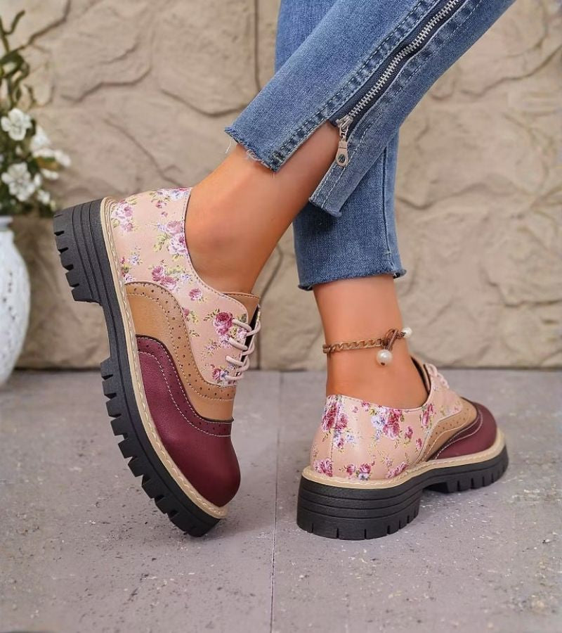 Ada | Floral Lace-Up Oxford Shoes