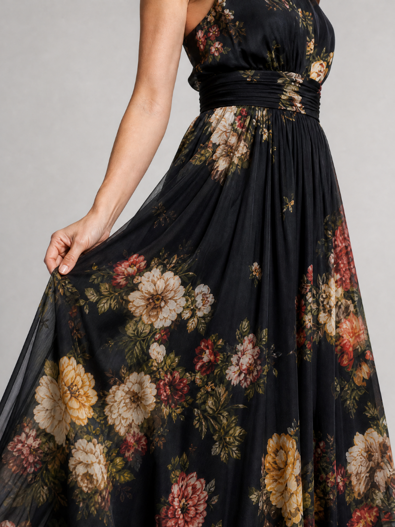 Sior™ Floral Halter Neck Midi Dress