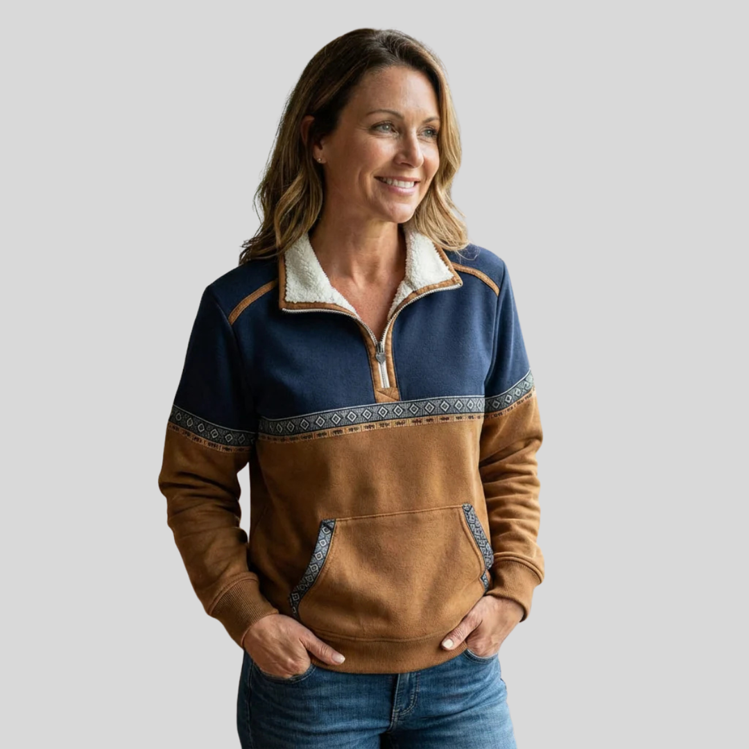 Ava | Sherpa Collar Half-Zip Pullover