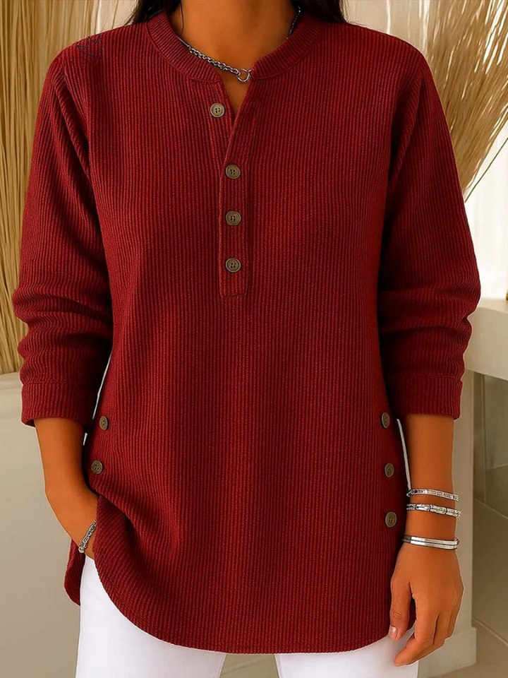 Nina | Henley Tunic with Buttons