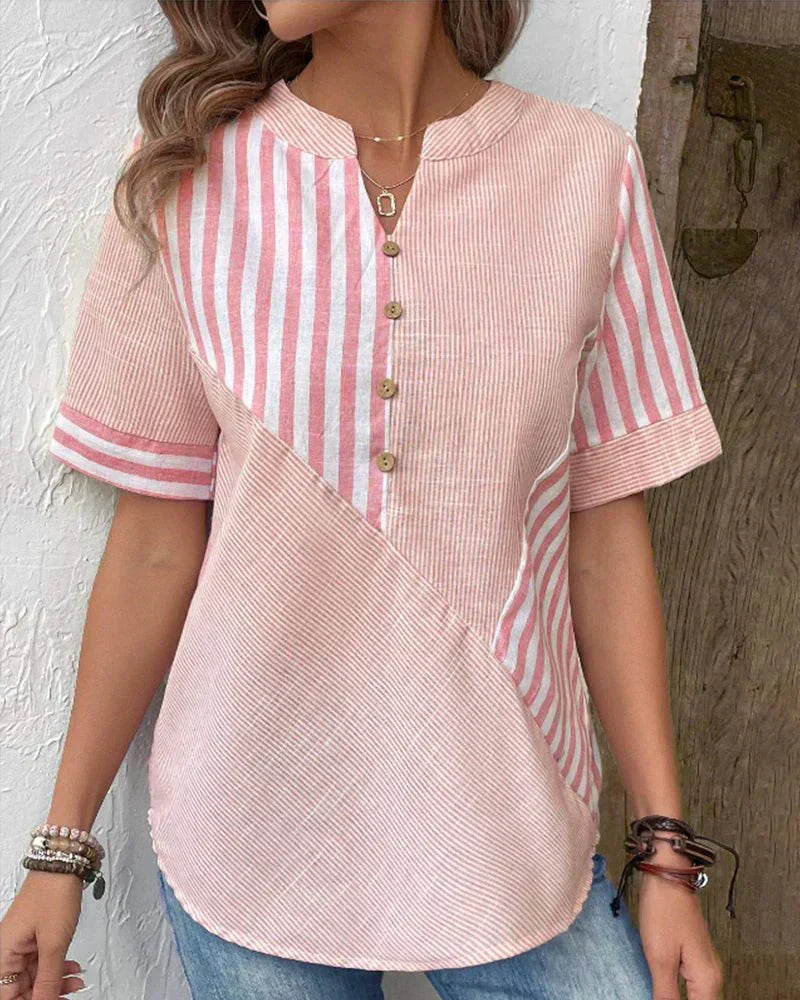 Lila – Striped Blouse with Flared Sleeves