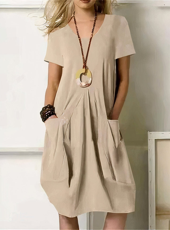 Kwani – Midi Dress with Pockets V-neck