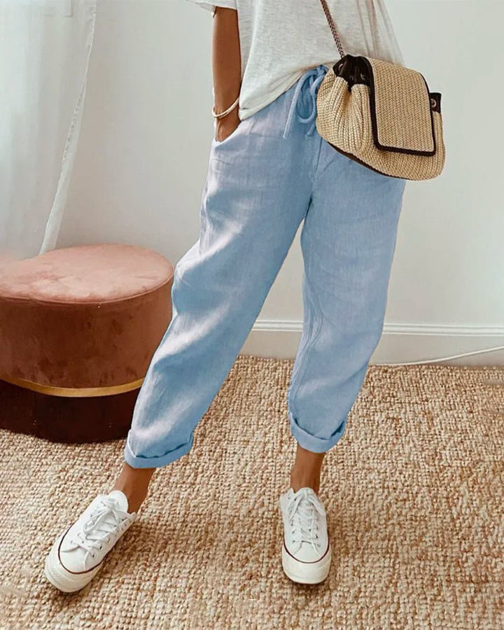 Adria – Pleated Drawstring Palazzo Pants