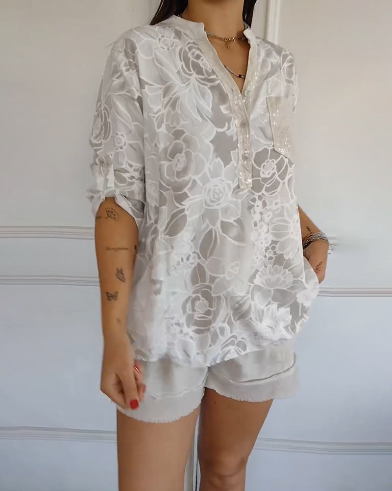 Sade – Floral Blouse with Relaxed Fit