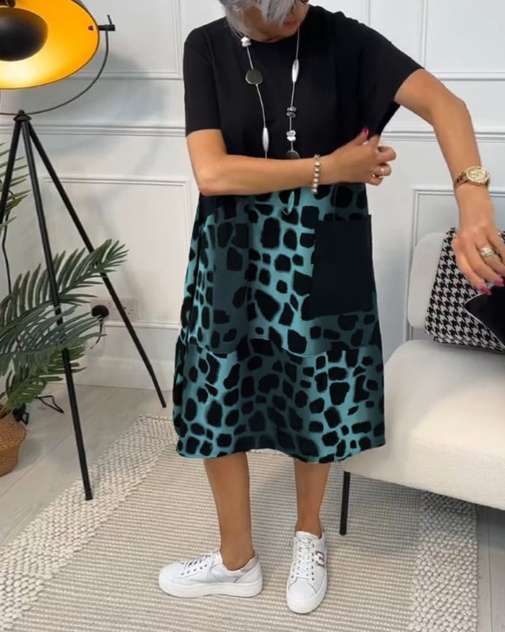 Cassandra – Printed Midi Dress with Pockets