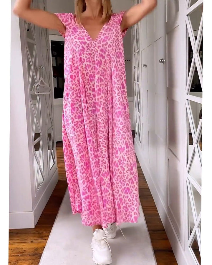 Glaiza – V-Neck Maxi Dress with Pockets