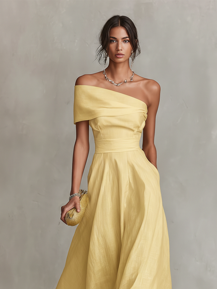 Soleil | One-Shoulder Midi Dress