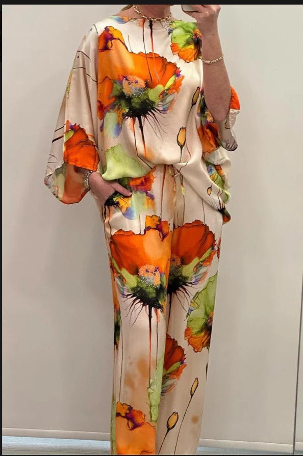Chloya – Wide-Leg Palazzo Twin Set Bold Print