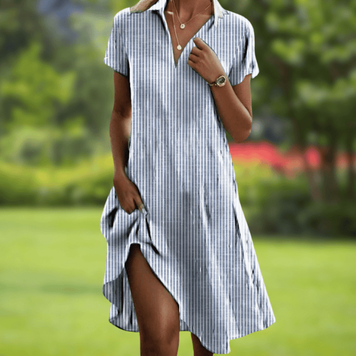 Firi – V-Neck Floral Midi Dress