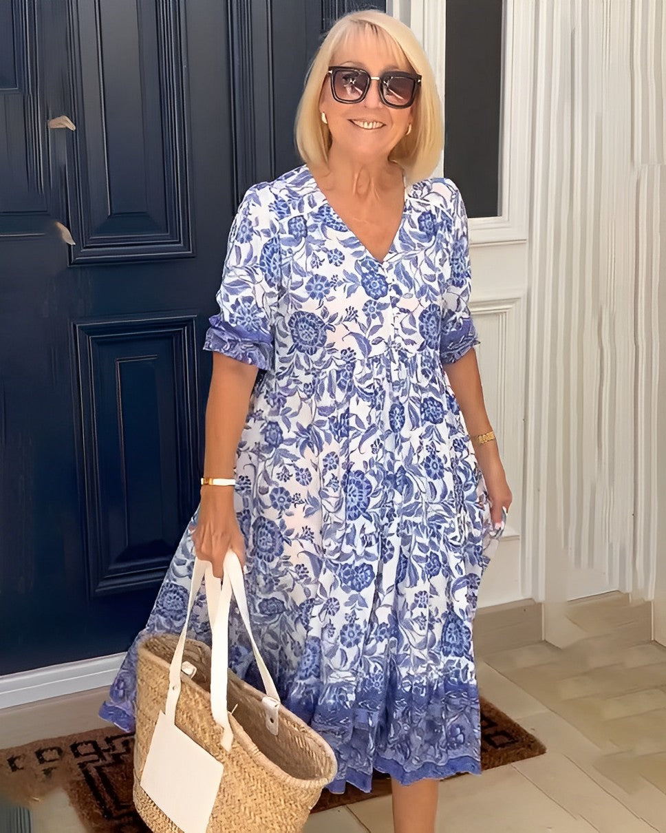 Keisha – Floral V-Neck Maxi Dress