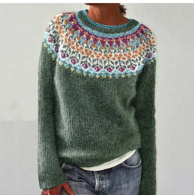 Liane – Luxe Knit Sweater with Nordic Print