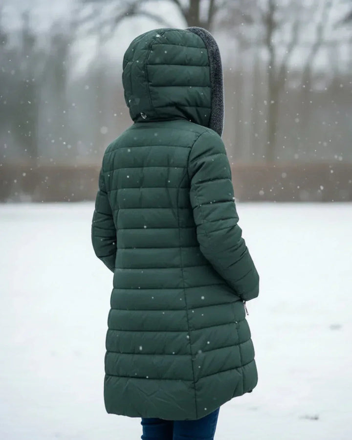 Nora | Long Hooded Puffer Coat with Pockets