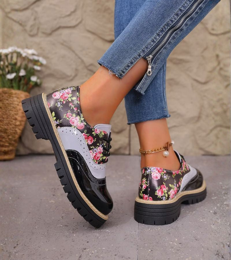 Ada | Floral Lace-Up Oxford Shoes