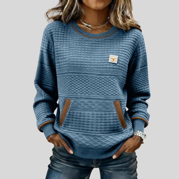 Noelle | Color Block Crew Neck Sweatshirt