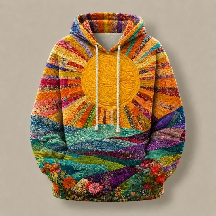 Sunburst Print Y2K Hoodie