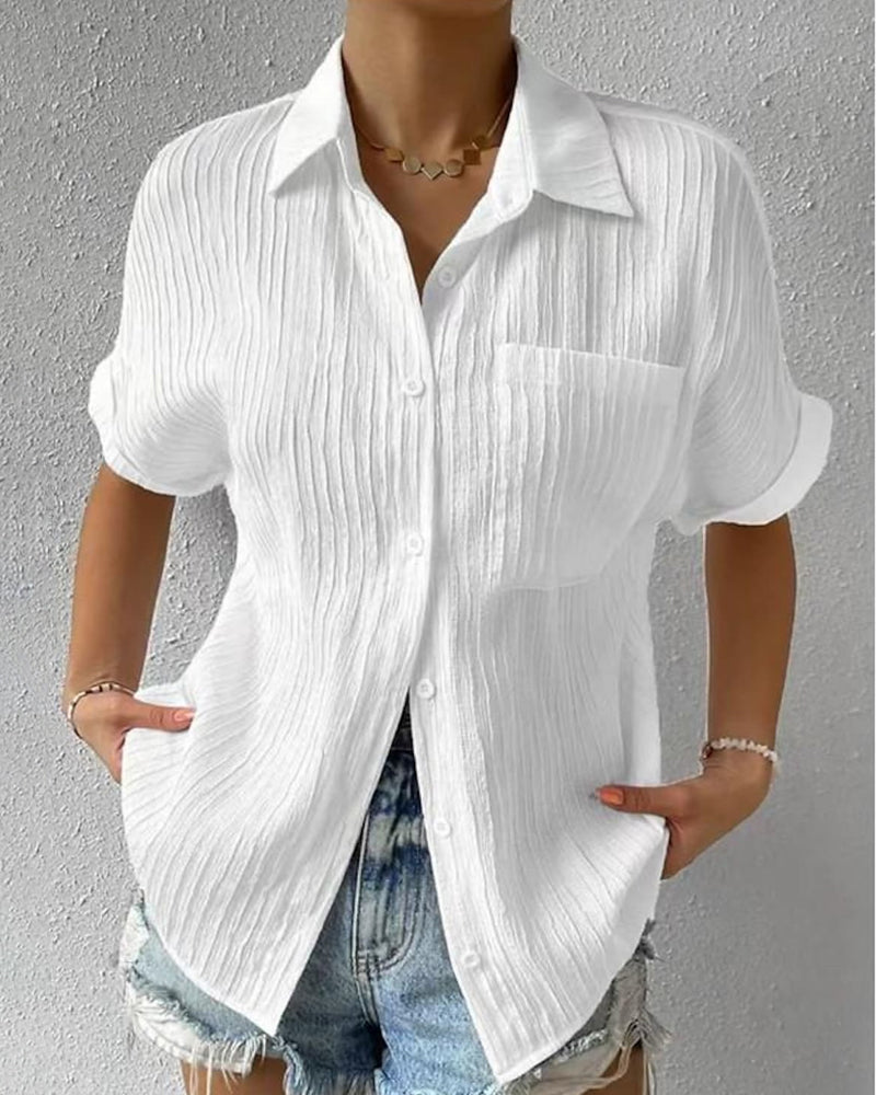 Marian – Button-Up Blouse with Shirt Collar