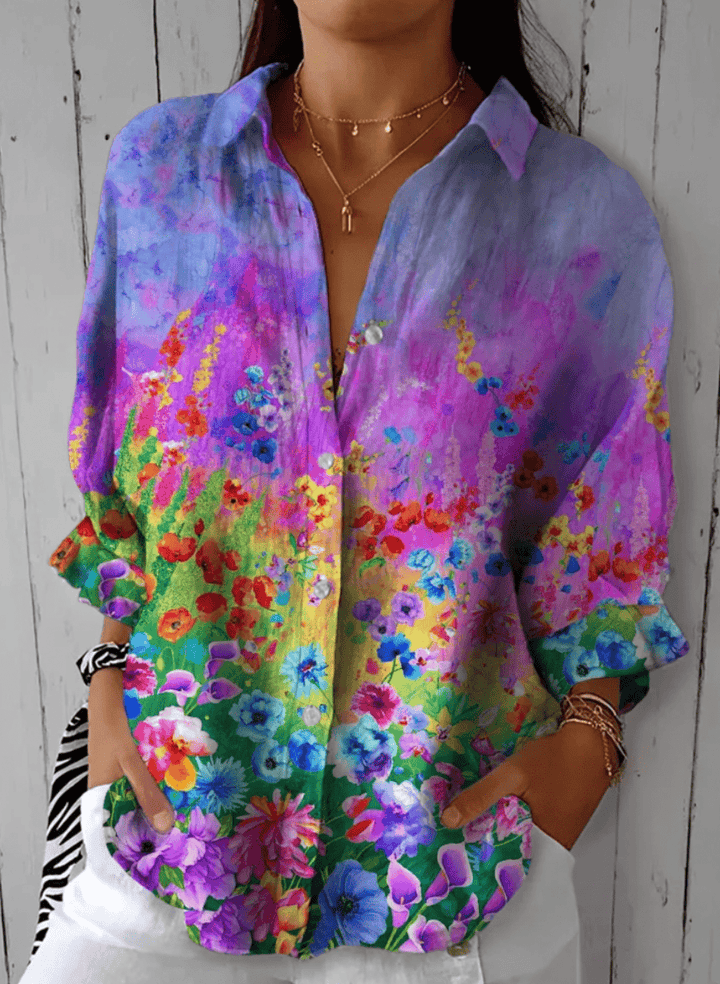 Gretta – Button-Up Shirt in Floral &amp; Abstract Prints
