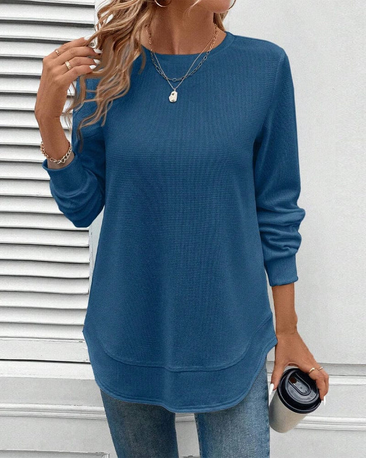 Ynes – Long Sleeve Round-Neck Top