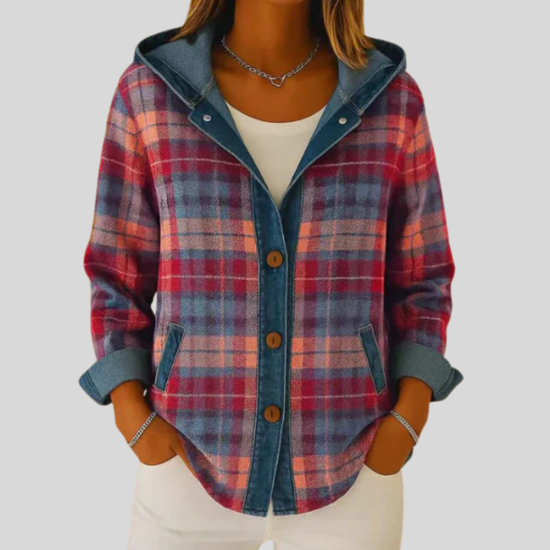 Hillary | Padded Check Shacket