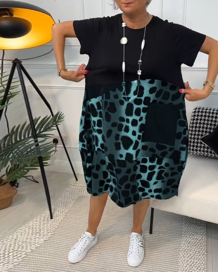 Cassandra – Printed Midi Dress with Pockets