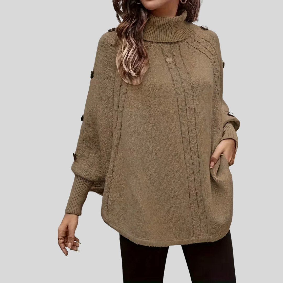Nora | High Neck Cable Knit Sweater
