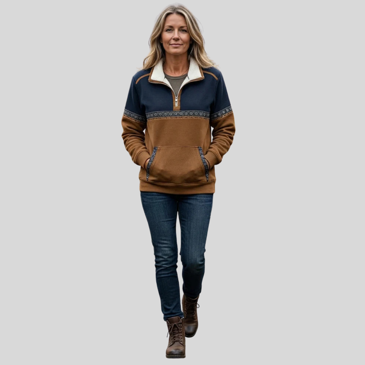 Ava | Sherpa Collar Half-Zip Pullover