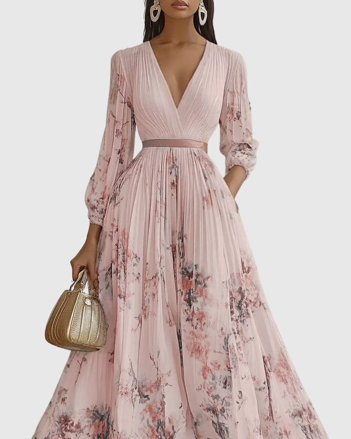 Rowella | V-Neck Floral Maxi Dress