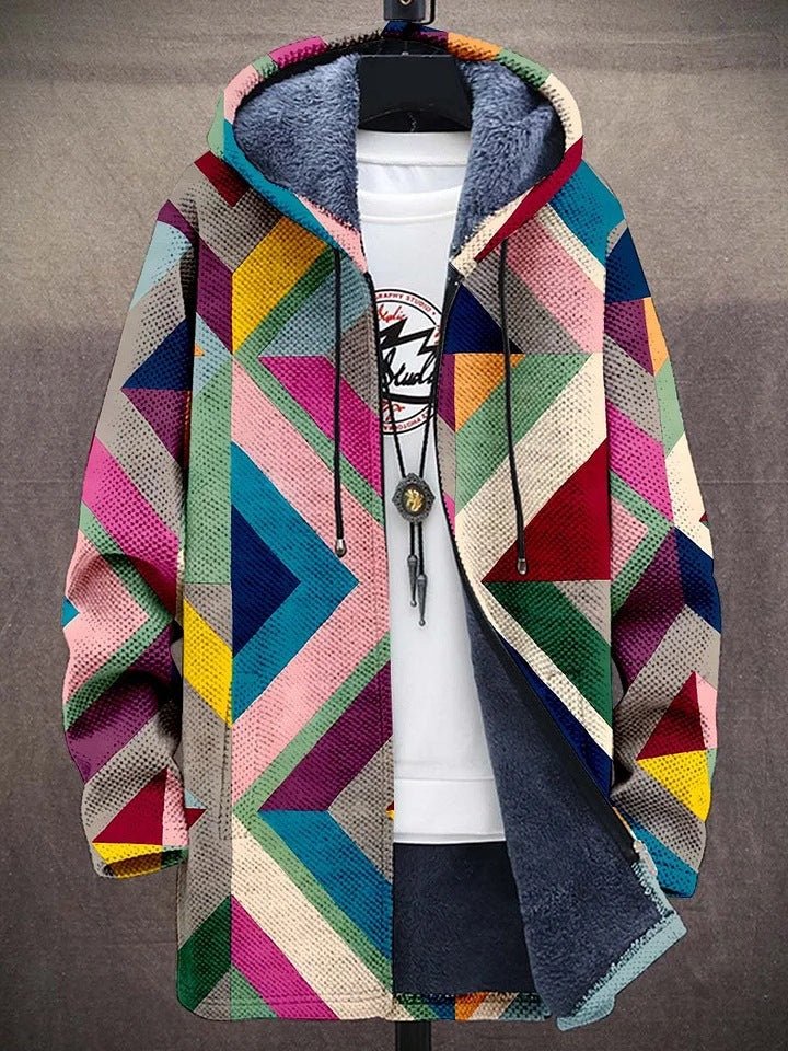 Janine – Art Print Cardigan with Bold Patterns