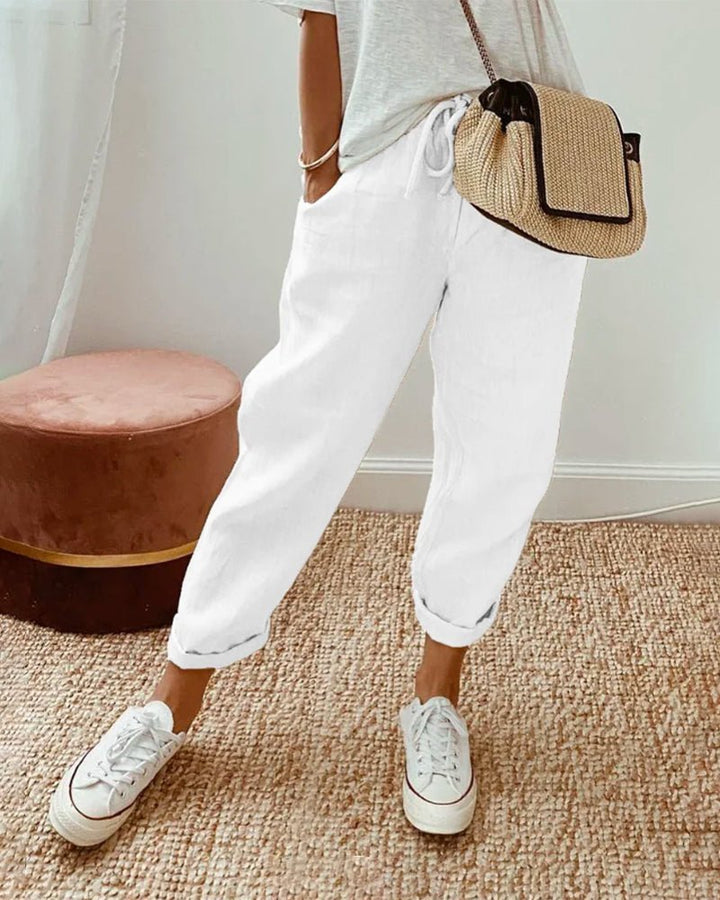 Adria – Pleated Drawstring Palazzo Pants