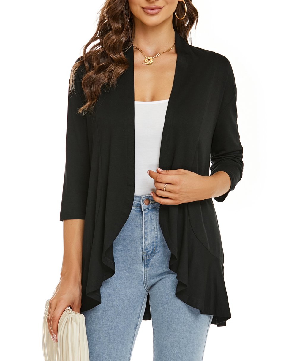 Clarita – Open-Front Cardigan with Irregular Hem