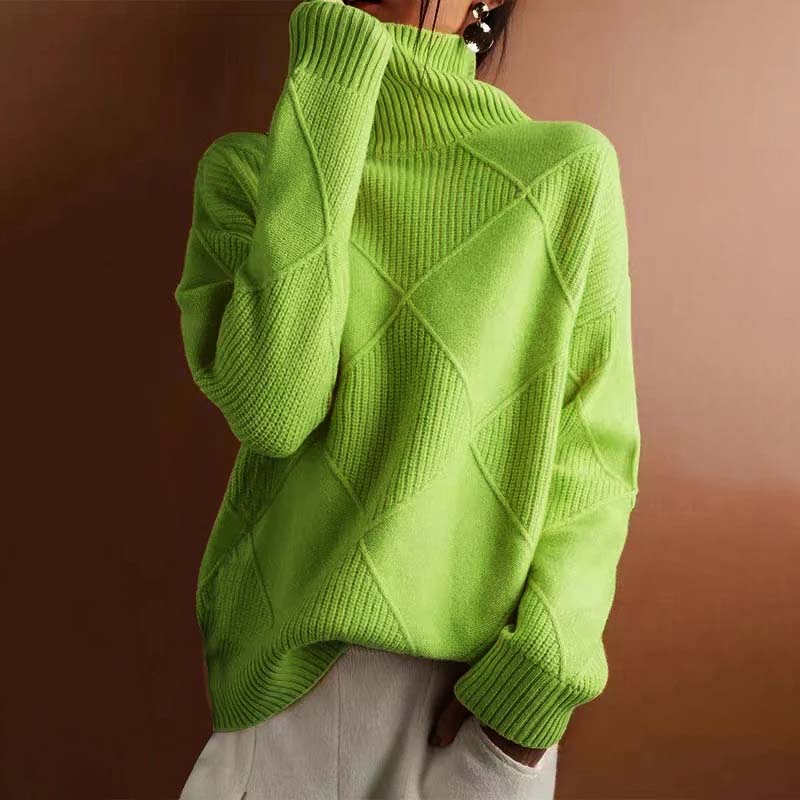Kylie | Textured Turtleneck Knit Sweater