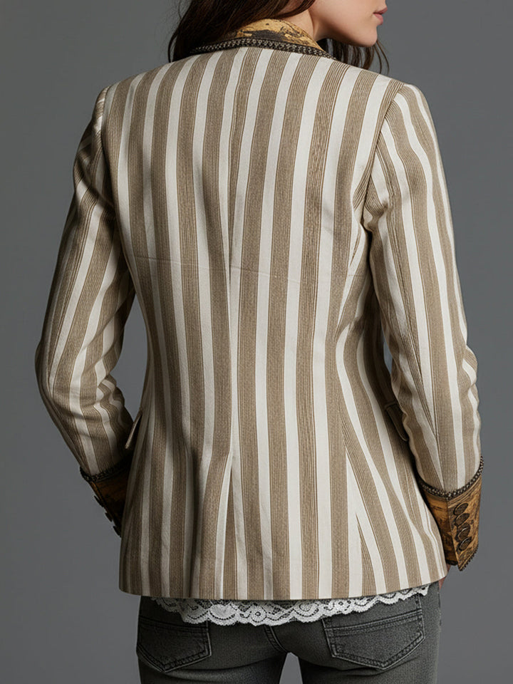 Sabrina | Printed Striped Blazer