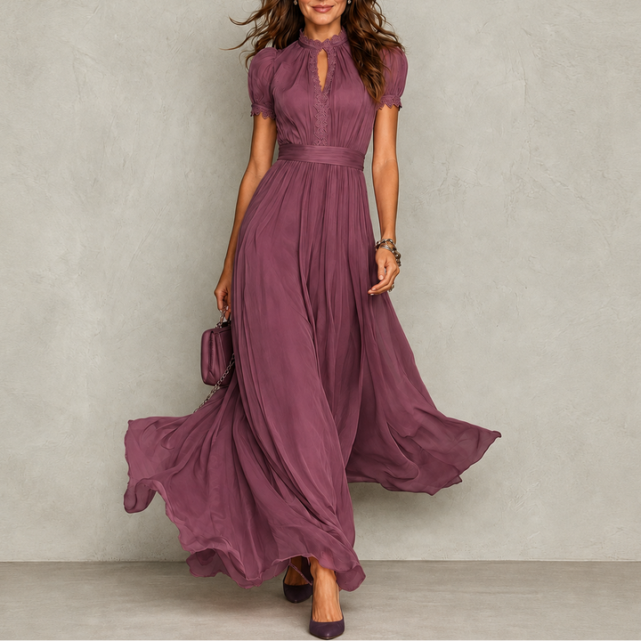 Zoey | Ruffle Neck Pleated Dress