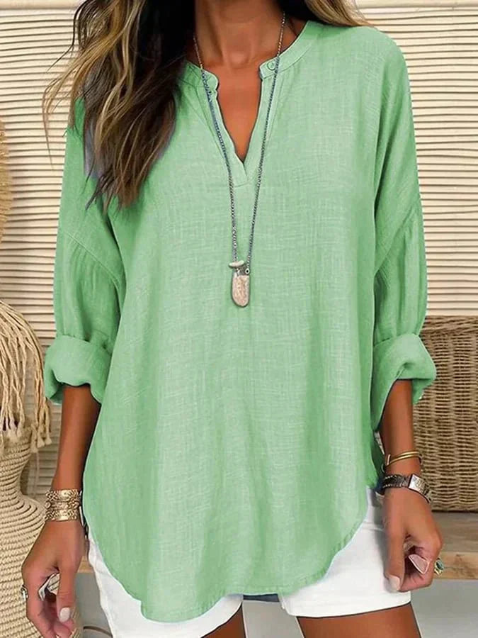 Carmina – Loose V-Neck Shirt