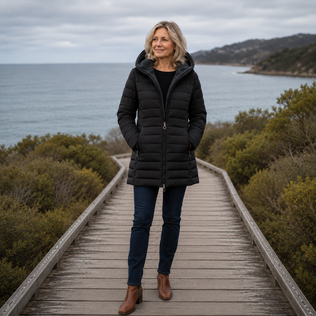 Denise | Quilted A-Line Coat