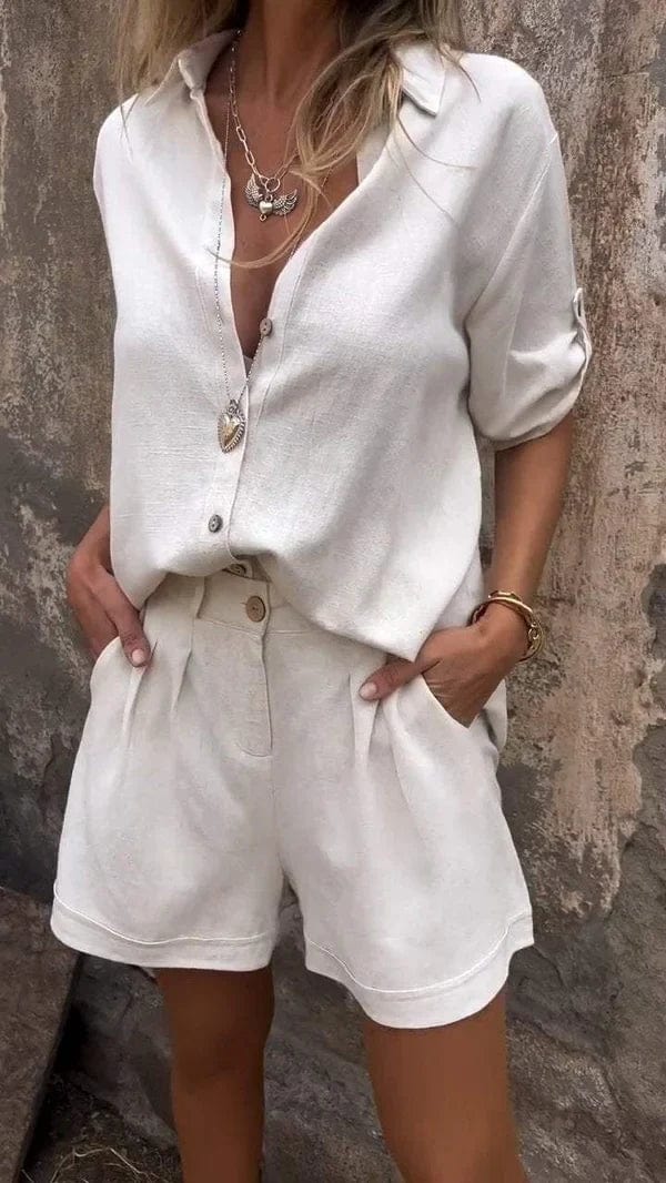 Auriana – Linen-Look Shorts Set