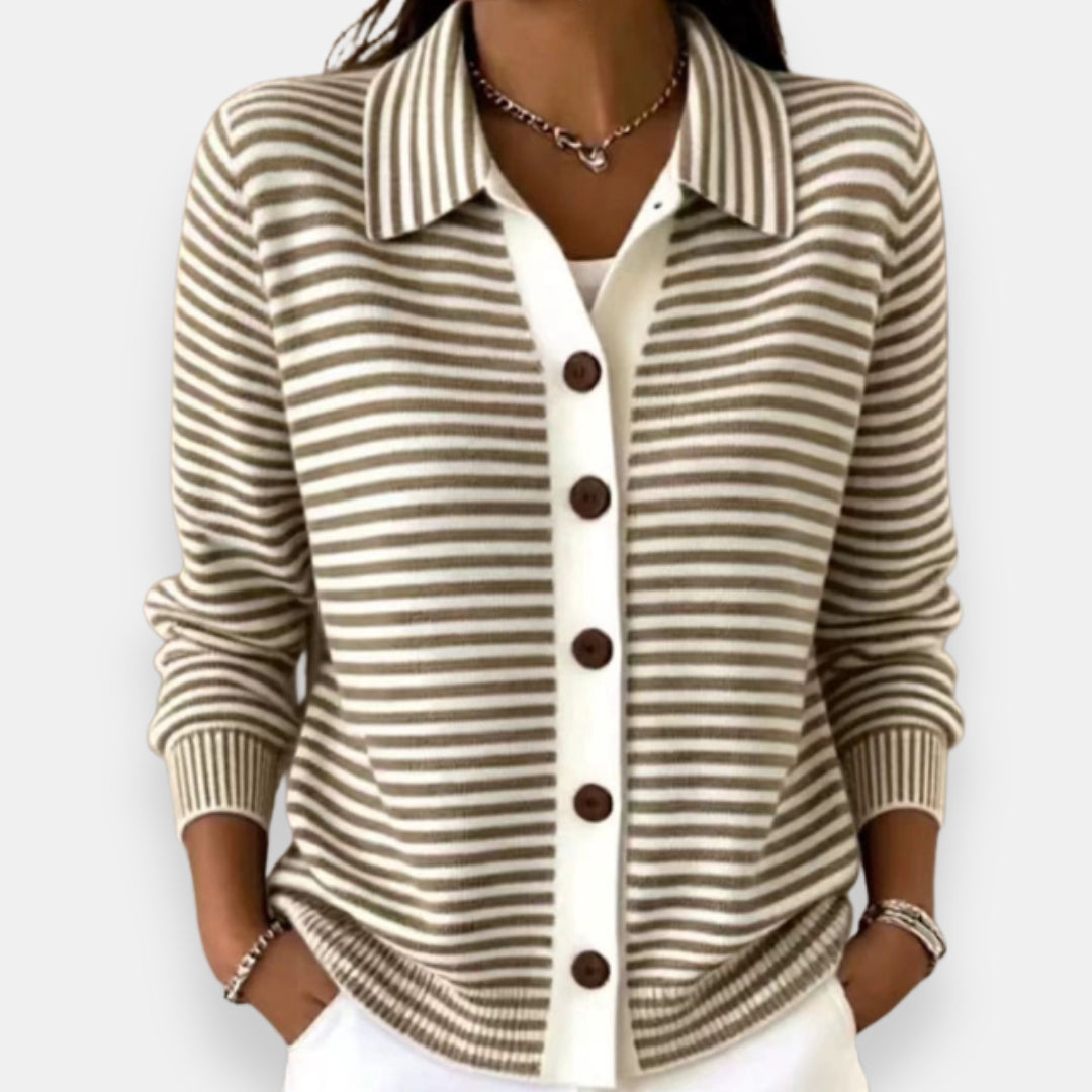 Nola | Striped Button Cardigan