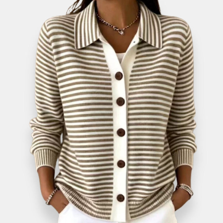 Nola | Striped Button Cardigan