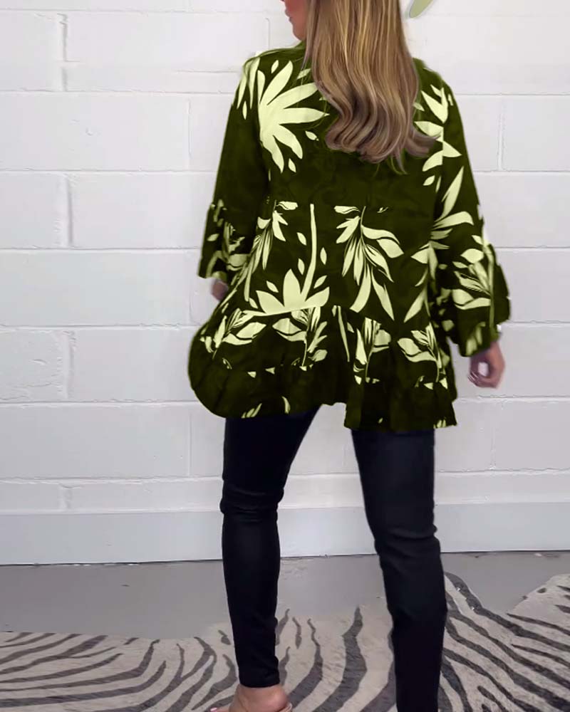 Lyra – Flared Sleeve Top with V-Neck