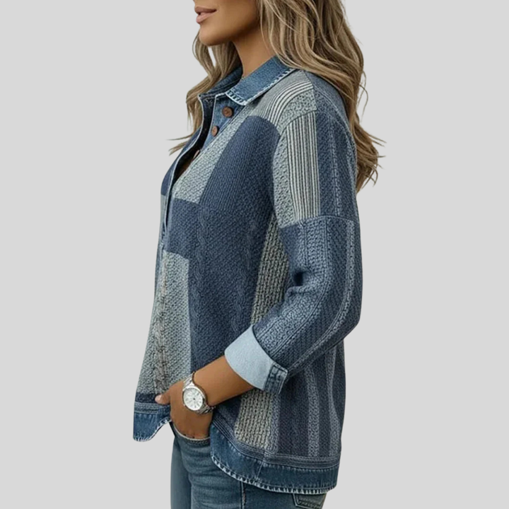 Color Block Print Sweater