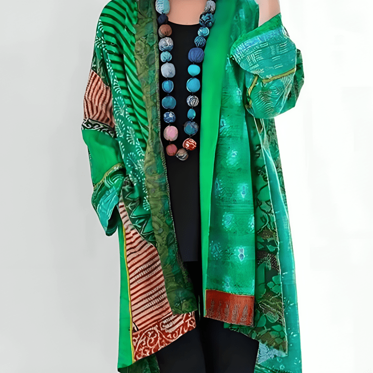Gina – Pleated Cardigan with Classic Collar
