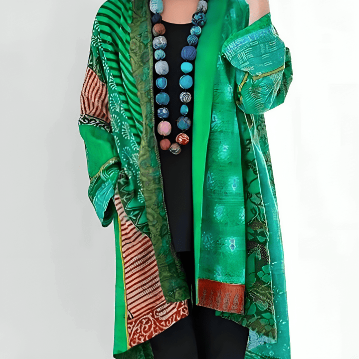 Gina – Pleated Cardigan with Classic Collar