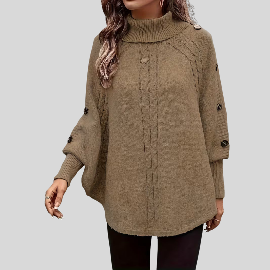 Nora | High Neck Cable Knit Sweater