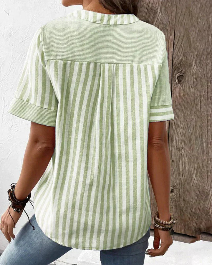 Lila – Striped Blouse with Flared Sleeves